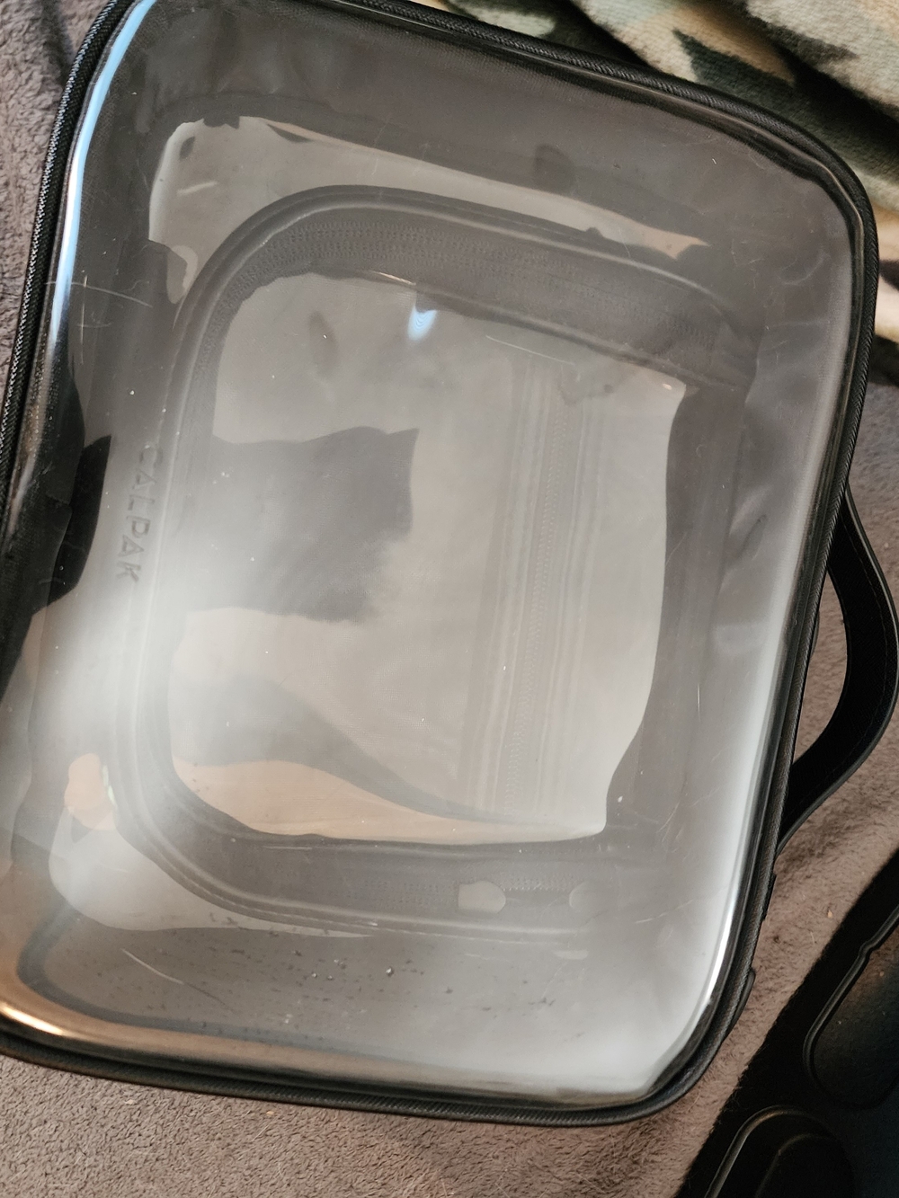 Calpak Clear Cosmetic Case Travel Medium Size - Black - Picture 4 of 8
